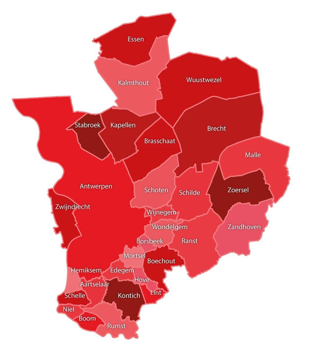- Regio Antwerpen: 30 gemeenten, 1 miljoen inwoners 1.