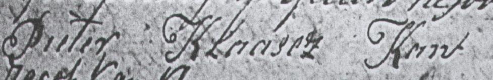 3. Handtekening Pieter 1772 (1820, huwelijk Antje Stuurman) Van de eerste en derde handtekening weten we zeker dat ze zijn gezet door Pieter uit 1772 en van de tweede handtekening weten we zeker dat