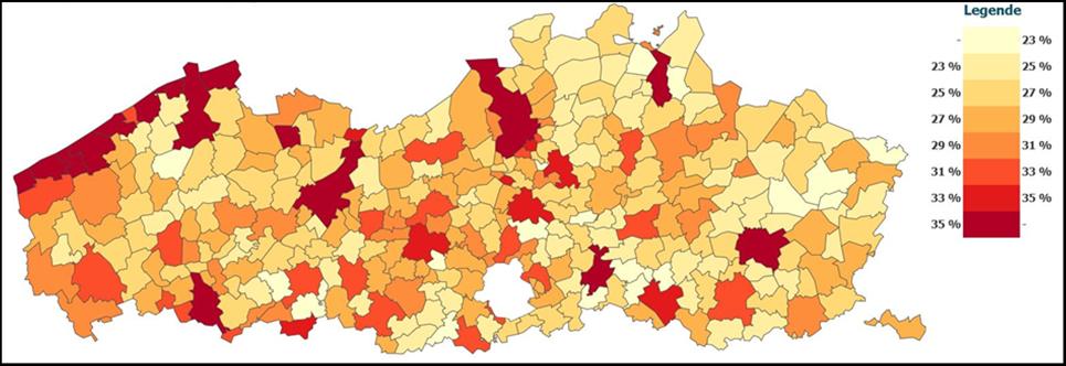 Alleenwonen, 216, in % van alle