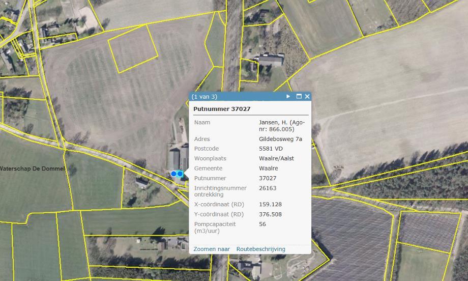 Beregeningsput Perceel landbouwgrond te Waalre aan de Gildebosweg / De Frooijen: - Putnummer 37027 kan koper proberen te verplaatsen naar het perceel landbouwgrond binnen