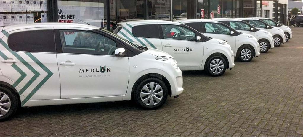Wagenpark Steeds meer patiënten worden aan huis geprikt. Medlon heeft daarom haar wagenpark uitgebreid naar 15 auto s.