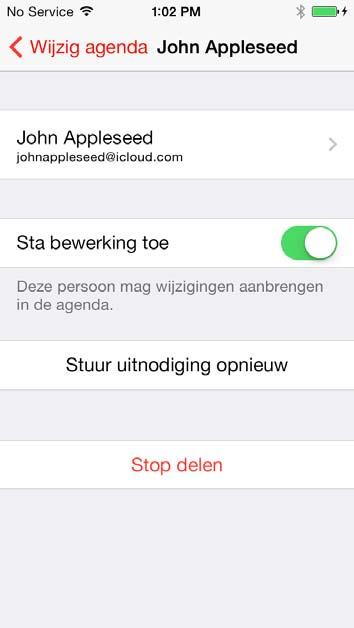 icloud-agenda's delen U kunt een icloud-agenda delen met andere icloud-gebruikers. Wanneer u een agenda deelt, kunnen anderen de agenda zien.