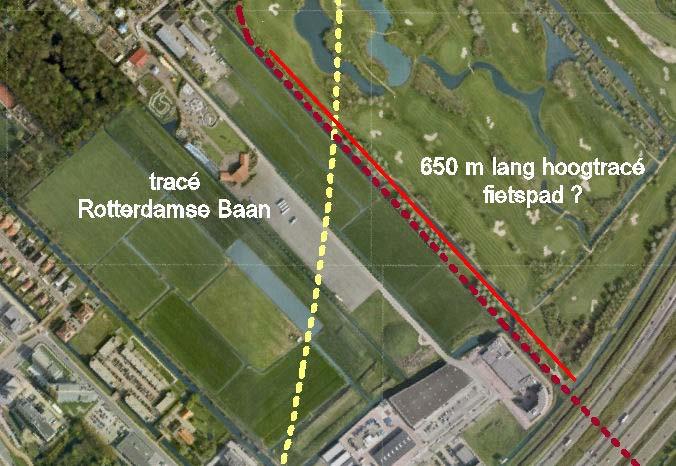 Onvoldoende afstemming met het project Rotterdamsebaan Zoals uit het bestemmingsplan kan worden afgeleid voorziet de planning van de regionale fietsroute in een tracé, dat vanaf de brug van de A4