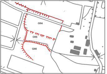 Detail onderzoeksgebied met ligging wallen Hoogtekaart (bron:ahn) met hoogte tov NAP Ligging locatie met uitgevoerde boringen (Ref = referentieboring, Gu = Gutsboring) Grondboringen/veldwerk: Het