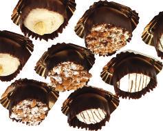 onze kleine specialiteiten - nos petites spécialités stronkjes chocolade / speculaas - bûchettes chocolat / spéculoos Vanillestronkje gevuld met speculaasbavarois en afgewerkt met