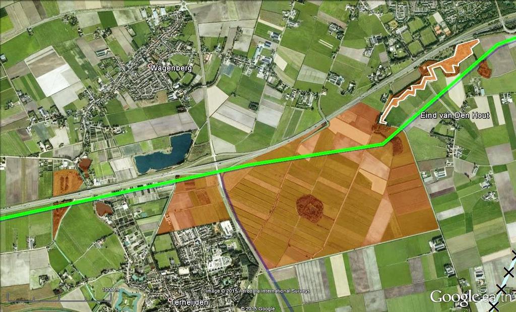 Het tracé gaat verder langs de Eendenkooi, tot vlak bij een voorpost van de Linie van Den Hout. Tussen de Linie van Den Hout en het buurtschap Eind van Den Hout door, gaat het naar het oosten.