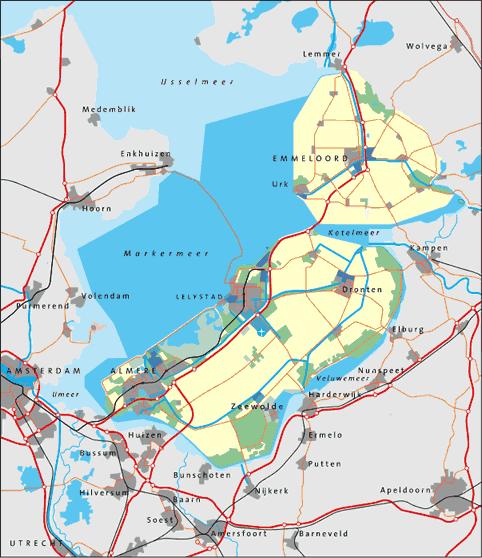 4. Omvang van het werkgebied van de FBE Flevoland Beschrijving werkgebied Het werkgebied waarop dit plan betrekking heeft is het gehele grondgebied van de Provincie Flevoland (het droge deel, de