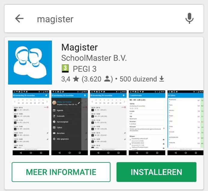 4 Magister-app De magister-app is te downloaden in
