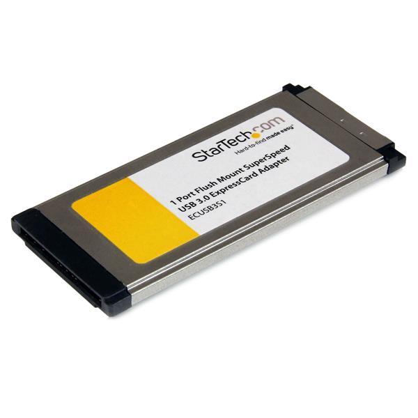 1-poorts verzonken gemonteerde ExpressCard SuperSpeed USB 3.0 kaartadapter met UASPondersteuning Product ID: ECUSB3S11 Met de ECUSB3S11 verzonken gemonteerde 1-poorts USB 3.