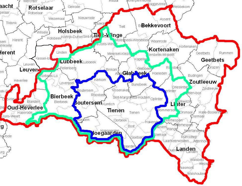 Deelnemingszones Verbroedering-Obrafo Tienen Punt Kumtich 50 49 13,1 04 53 13,8 Samenspel Obrafo kleine en grote snelheid Rode zone volgens deelnemingszones van de deelnemende maatschappijen : De