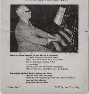 Van Meurs heeft een aantal schoolschriften nagelaten met gegevens over ruim 300 orgels die hij bespeeld heeft.