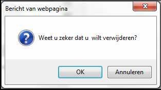 Je krijgt dan de volgende melding: Als je op OK klikt, wordt het werkbriefje verwijderd en ontvangen