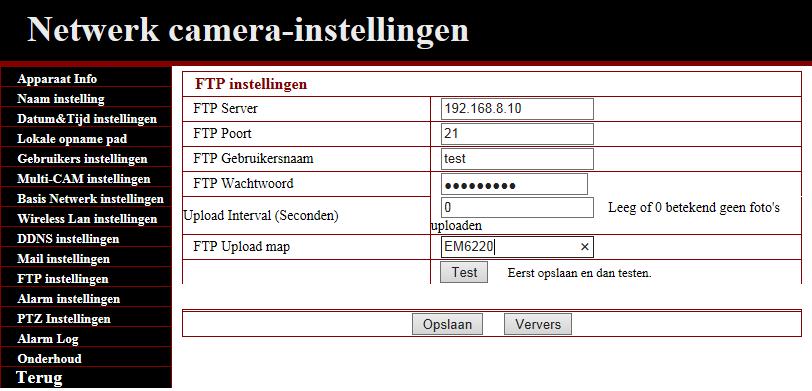 24 NEDERLANDS 6.5 Alarm log Hier worden alle alarm meldingen van de camera bij gehouden. 6.6 Onderhoud Deze optie biedt de mogelijkheid om de camera te herstarten, fabrieks instellingen herstellen of de Firmware te updaten.