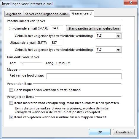 Instructies Microsoft Outlook 2013 Pagina 7 Stap 6: Ga naar de Geavanceerd tab.