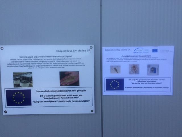 Verder is op het hatching protocol het logo van de Europese Unie weergegeven en is vermeld dat het project geselecteerd is voor het Operationeel Programma: Perspectief voor een duurzame visserij en