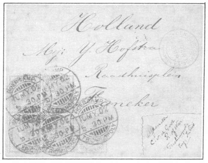 Brief, afgestempeld op 10 mei 1902 met een speciaal stempel