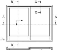 elkaar sluitende schuivende deuren Schema G: twee vaste deuren en een schuivende deur Schema K: een vaste deur en twee schuivende deuren Andere schema s