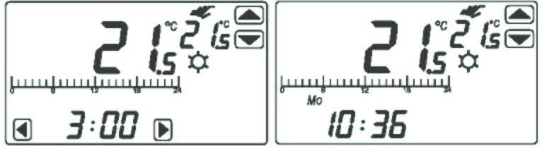 7x SET : Wijzigen temperatuurweergave: er verschijnt TPA onderaan het scherm, de kamertemperatuur rechts bovenin, de bijstelwaarde en de pijltjestoetsen (plus/min) rechts onderin en HI(high - hoog)