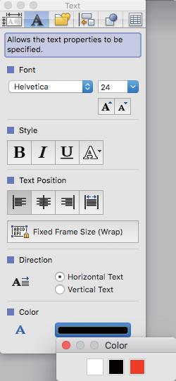 2 Selecteer [BK-RD] voor [Print Colors] (Kleuren afdrukken) en [ON] (Aan) voor [Two-color Mode] (Tweekleurenmodus). 6 3 Selecteer [Text] (Tekst) om de tekst te bewerken.