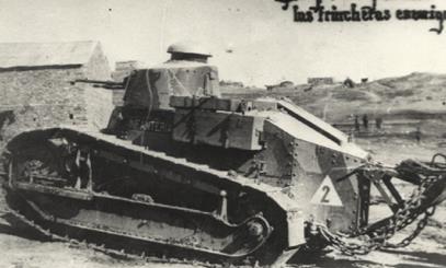 Duitse AV7 tank Franse FT-17 tank,