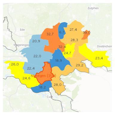 De cijfers zijn gebaseerd op de meest recente cijfers. Voor deze database is dat jaar 214. De cijfers zijn dan ook gebaseerd op dat jaar.