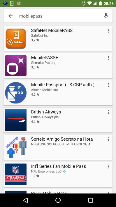3. MobilePass installatie 3.1 MobilePass installatie op Android Ga naar de Google Play store.
