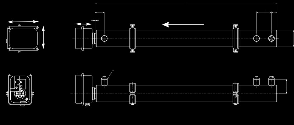 Waterdoorstromers type BVU-DD Temperatuur instelbereik 30-85 C Type Vermogen Spanning Lengte Artikelnummer BVU-D 2.0/2-H 2000 Watt 230 Volt 720 mm 630 200 235A BVU-D 2.