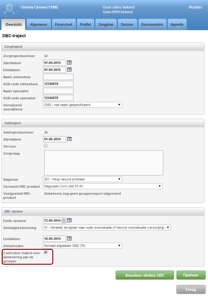 Er is een cliënt waarbij niet aan de 42-dagenregeling kan worden voldaan. Hoe kan ik deze cliënt toch aanleveren aan de grouper?