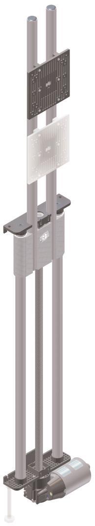 Scherm Lift S Omschrijving Kosten efficiënt, compact lift systeem voor schermen tot 24 en gewicht tot 25 kg. Klantspecifiek Het systeem kan geleverd worden met elke slag tot 750 mm.
