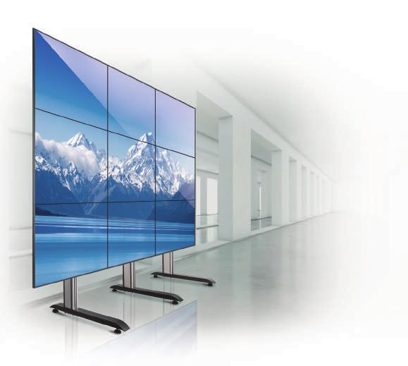 BT8370-3x3 Universele Video Wall Stand Multi-scherm ophangingen Universele 3x3 configuratie product System X Universele Video Wall Stand voor een 3x3 opstelling Ontworpen voor alle