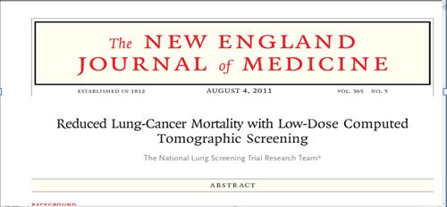 NLST finds Lung CT Screening leads to reductions in mortality Study in Brief: National Lung Cancer Screening Trial 2011 study to assess effectiveness of low dose lung CT screening in detecting lung