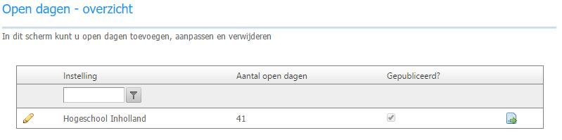 2. Kies het potloodje vóór de instelling: u ziet alle eerder ingevoerde locaties: 3. Kies het potloodje vóór de te wijzigen locatie. 4. Wijzig hier de al ingevulde gegevens naar behoefte.