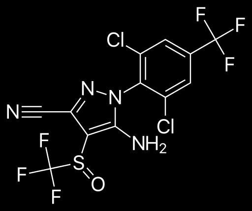 Wat is Fipronil? Log OW: > 4 Vet:water = > 10.