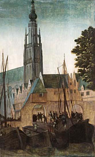(afbeelding: Breda's Museum) De Waterpoort als privépoort Een opmerkelijk verschijnsel is dat in 1479 de Waterpoort in erfcijns wordt gegeven aan de familie van Bruheze die een groot perceel ten