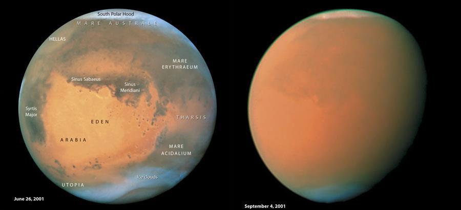 Opdracht 16 Bij opdracht 2 heb je gekeken naar de oorzaak van de verschillende seizoenen op aarde. Welke twee dingen hebben invloed op de seizoenen op Mars?
