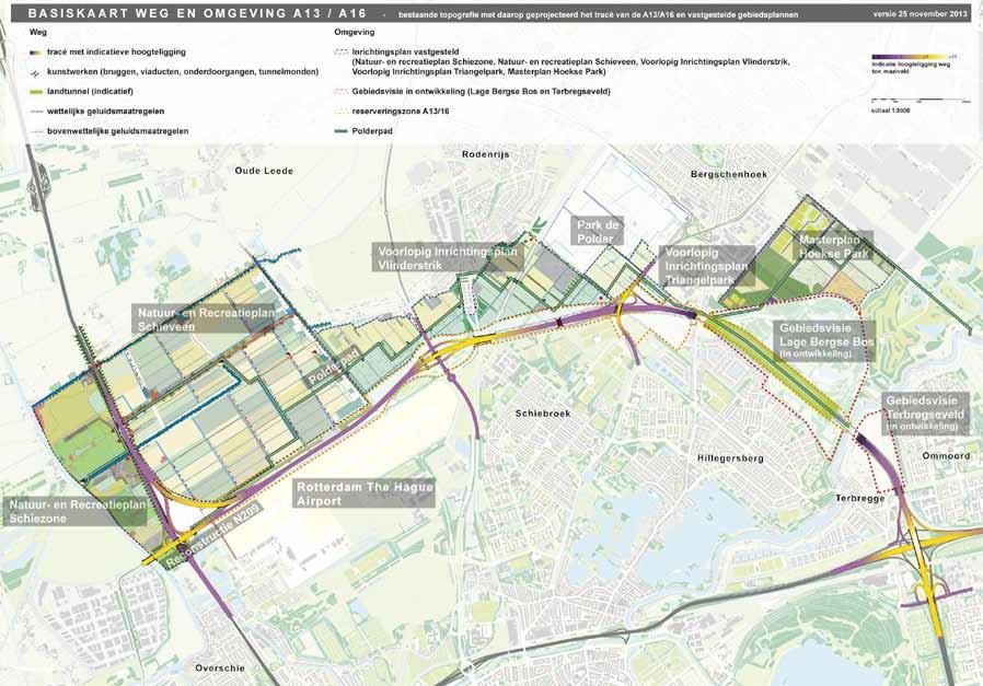 In het plan voor het Triangelpark zal een fietstunnel onder de N209 worden meegenomen, die het Triangelpark met Park de Polder verbindt. Na aanleg van de A13/A16 kan meer groen aangelegd worden.