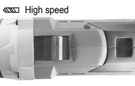 7.6 Snelheidskeuzeschakelaar (Fig. 7) POWX0057 NL Lage snelheid Hoge snelheid Fig.