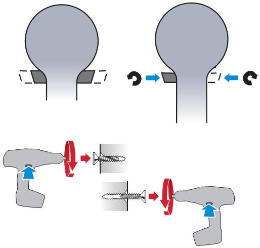 1 Draairichting (rechts/links/vergrendeld) De draairichting wordt gekozen m.b.v. de draairichtingkeuzeschakelaar (6) die zich net boven de trekkerschakelaar bevindt.