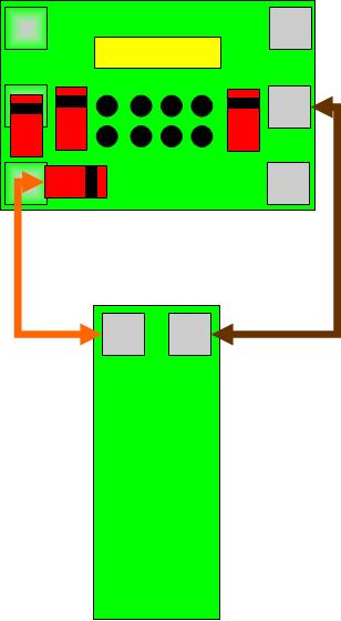 Als de foto niet duidelijk genoeg is zal onderstaand vereenvoudigd schema je zeker helpen. Wil er op letten dat voor je iets soldeert alle draadjes nog goed vast hangen!