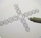 Teken cirkels met behulp van een passer. 2.