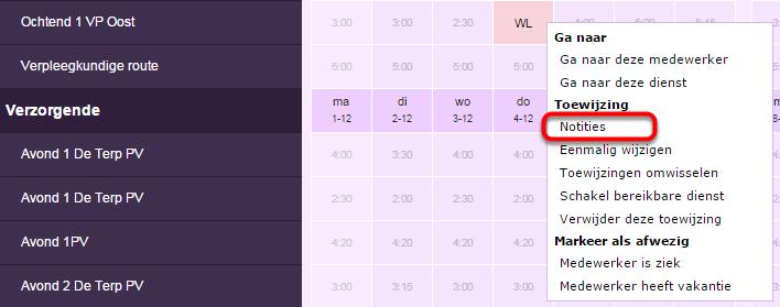Een notitie toevoegen in het rooster Je kunt op verschillende plekken in de applicatie een notitie toevoegen. Zo ook in het rooster. Hieronder wordt beschreven hoe je een notitie kunt toevoegen.