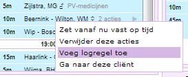 1. Vul hier de logregel in en klik op "Toevoegen". 2. Het is mogelijk om de logregel ook zichtbaar te maken als notitie voor iedereen. 3.