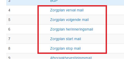 3.4 Automatische e-mails Vanuit Viva 3 Online worden omtrent het zorgplan automatisch een aantal e-mails verstuurd naar de cliënten.