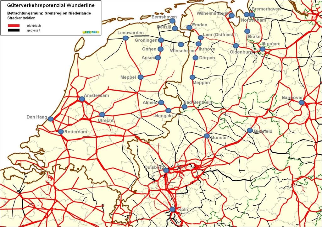 Samenvatting De Wunderline is de spoorverbinding tussen Groningen en Bremen met een totale lengte van 173 km.