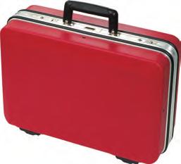 1- Gereedschapkoffer, leeg Hardschalenkoffer, leeg,00 van rood rundleder met draagriem voor en middenwand openklapbaar robuuste uitvoering met