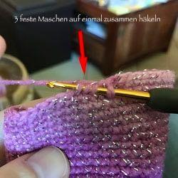 aanpassen. Zitgedeelte: ICE Yarn Magic Glitz, nld. 2,2 mm Spiraalronden Er wordt in een ovaal gehaakt, de schema laat het principe zien, het aantal steken is anders: 1.