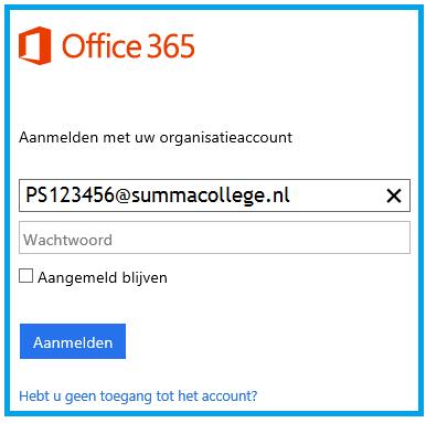 Gratis Office 365 installeren De eerste keer vul je