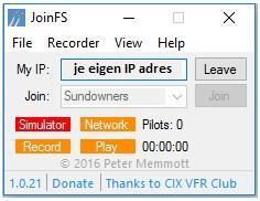 JoinFS Handleiding - Snelgids JoinFS is een programma om zowel FSX, FSX Steam als P3D met elkaar te verbinden on online sessies te realiseren.