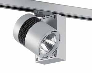 99.9% aluminium Stralingshoek Medium Flood, Flood en Spot Kantelbaar 900 Draaibaar 3500 Actieve koeling Euro-adapter voor 3 fasenrail Kleur wit RAL 9016