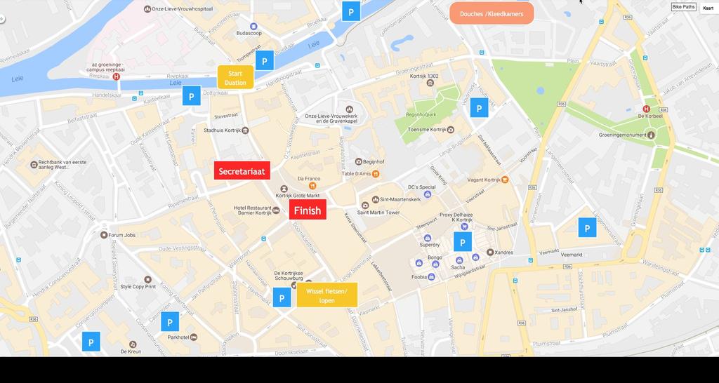 bereikbaarheid & parkeren Het wedstrijdsecretariaat bevindt zich in het Stadhuis gelegen op de Grote Markt te Kortrijk.
